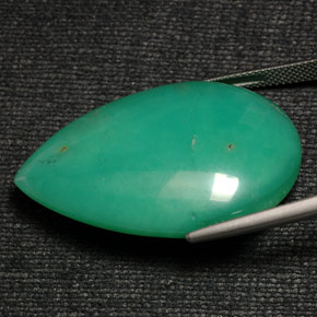 Crisoprásio verde natural 50,20ct, formato de pêra, opaco
