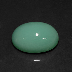 Crisoprásio verde natural 14,08ct, corte oval, opaco
