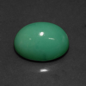 Crisoprásio verde natural 14,83ct, corte oval, opaco