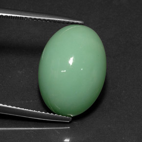 Crisoprásio Verde Natural 12,08ct, Corte Oval, Opaco
