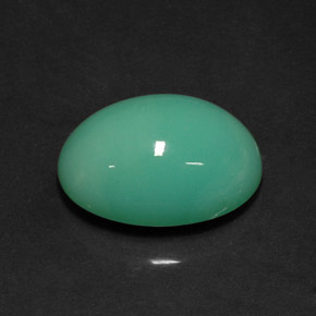 Crisoprásio verde natural 13,08ct, corte oval, opaco