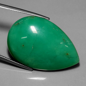Crisoprásio verde natural 50,17ct, formato de pêra, opaco