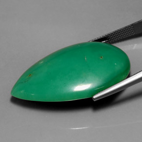 Crisoprásio verde natural 50,17ct, formato de pêra, opaco