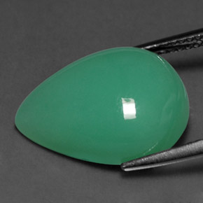 Crisoprásio Verde Natural 9.70ct, Formato de pêra, Translúcido