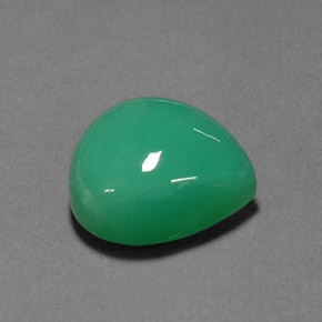 Crisoprásio verde natural 13,48ct, formato de pêra, opaco