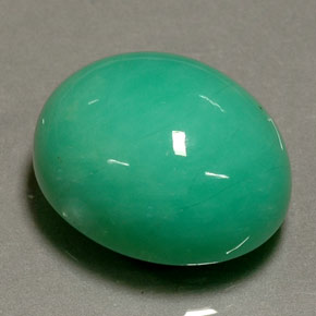 Crisoprásio verde natural 21,02ct, corte oval, opaco