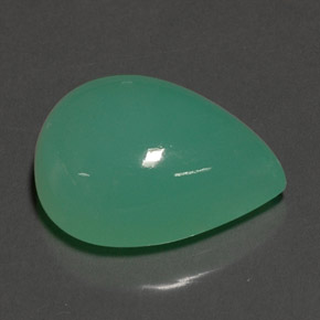 Crisoprásio verde natural 17,55ct, formato de pêra, opaco