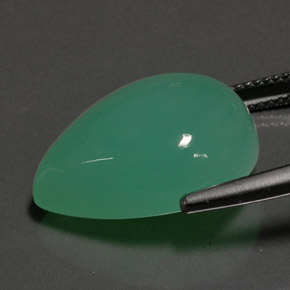 Crisoprásio verde natural 17,55ct, formato de pêra, opaco