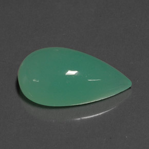 Crisoprásio verde natural 9,38ct, formato de pêra, opaco