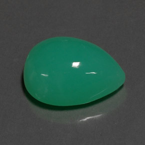 Crisoprásio verde natural 9,43ct, formato de pêra, opaco