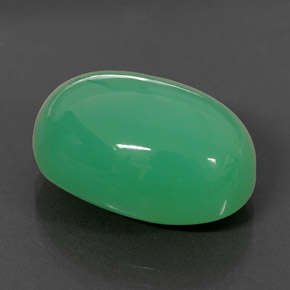 Crisoprásio verde natural 15,84ct, corte oval, opaco