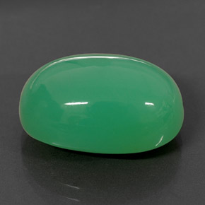 Crisoprásio verde natural 15,84ct, corte oval, opaco