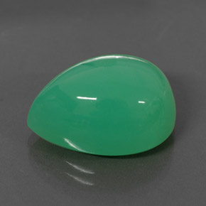Crisoprásio verde natural 15,05ct, formato de pêra, opaco