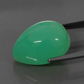 Crisoprásio verde natural 15,05ct, formato de pêra, opaco