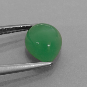 Crisoprásio verde natural 2,68ct, formato de pêra, translúcido