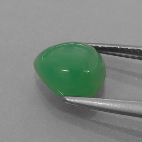 Crisoprásio verde natural 2,68ct, formato de pêra, translúcido