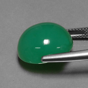 Crisoprásio Verde Natural 12.49ct, Corte Oval, Translúcido