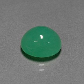 Crisoprásio verde natural 4,29ct, corte oval, translúcido