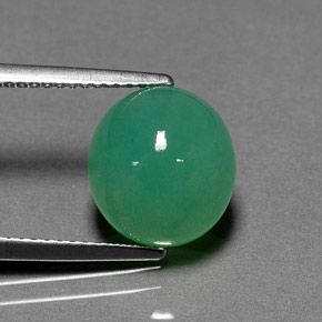 Crisoprásio verde natural 4,29ct, corte oval, translúcido