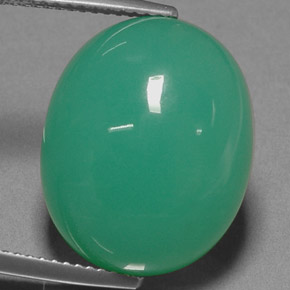 Crisoprásio verde natural 22,23ct, corte oval, translúcido