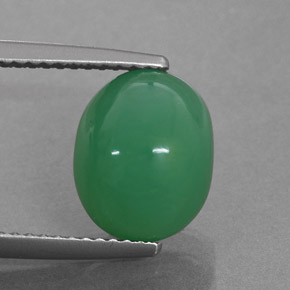 Crisoprásio Verde Natural 4.20ct, Corte Oval, Opaco
