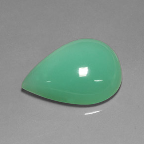 Crisoprásio verde natural 21,89ct, formato de pêra, translúcido