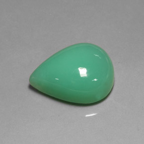 Crisoprásio verde natural 17,50ct, formato de pêra, translúcido