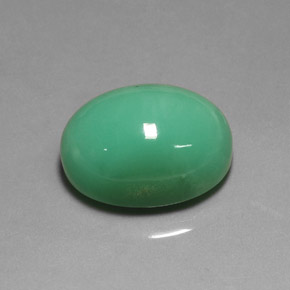 Crisoprásio verde natural 22,75ct, corte oval, translúcido