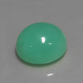 Crisoprásio Verde Natural 3.08ct, Corte Oval, Translúcido