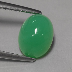 Crisoprásio verde natural 3,24ct, corte oval, translúcido