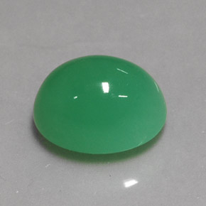 Crisoprásio verde natural 3,24ct, corte oval, translúcido