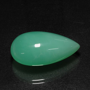 Crisoprásio verde natural 29,44ct, formato de pêra, translúcido