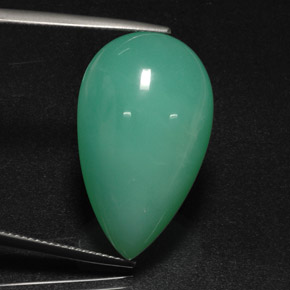 Crisoprásio verde natural 29,44ct, formato de pêra, translúcido