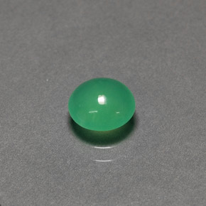 Crisoprásio verde natural 1,10ct, corte redondo, translúcido