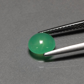 Crisoprásio verde natural 1,10ct, corte redondo, translúcido
