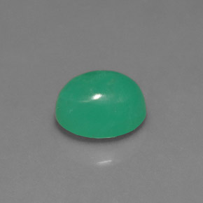 Crisoprásio verde natural 1,67ct, corte oval, translúcido