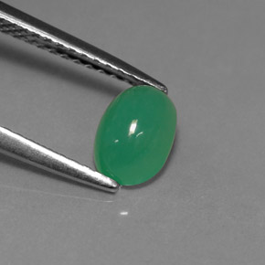 Crisoprásio Verde Natural 0.92ct, Corte Oval, Translúcido