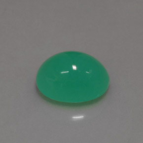 Crisoprásio verde natural 1,48ct, corte oval, translúcido