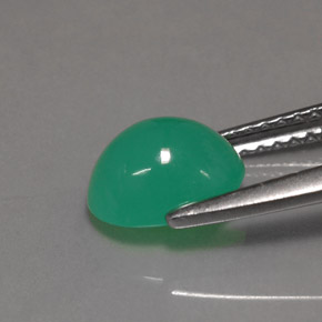 Crisoprásio verde natural 1,48ct, corte oval, translúcido