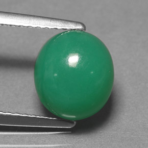Crisoprásio verde natural 3,24ct, corte oval, translúcido