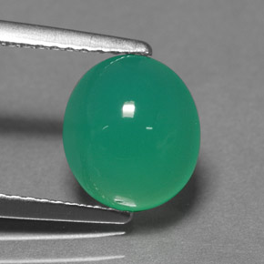 Crisoprásio verde natural 2,52ct, corte oval, translúcido