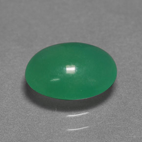 Crisoprásio verde natural 1,55ct, corte oval, translúcido