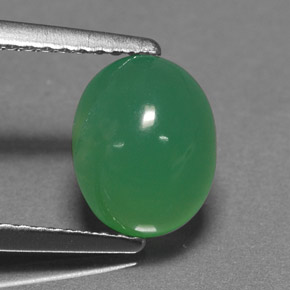 Crisoprásio verde natural 1,99ct, corte oval, translúcido