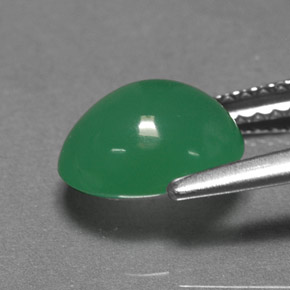 Crisoprásio verde natural 1,99ct, corte oval, translúcido
