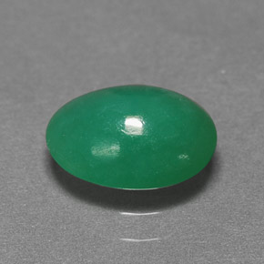 Crisoprásio verde natural 1,45ct, corte oval, translúcido