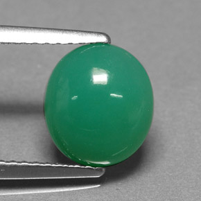 Crisoprásio verde natural 2,15ct, corte oval, translúcido