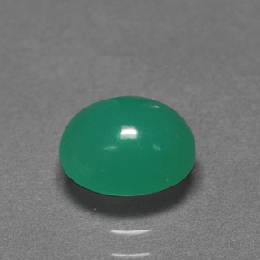 Crisoprásio verde natural 1,76ct, corte oval, translúcido