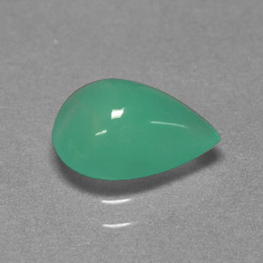 Crisoprásio verde natural 1,62ct, formato de pêra, translúcido