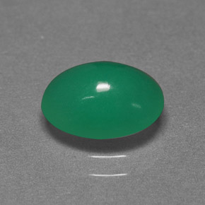 Crisoprásio verde natural 1,72ct, corte oval, translúcido