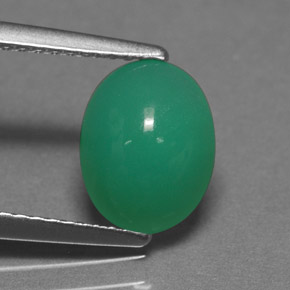 Crisoprásio verde natural 1,72ct, corte oval, translúcido